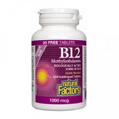 B12 Methylcobalamin -1000 mcg -210tabs -Natural Factors - Health & Body Nutrition 