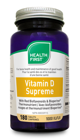 Vitamin D Supreme 1000IU - 180tabs - Health First - Health & Body Nutrition 