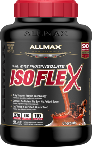 Isoflex Whey Protein Isolate Chocolate- 5lbs - Allmax - Health & Body Nutrition 