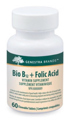 Bio B12 + Folic Acid - 60chewables - Genestra - Health & Body Nutrition 