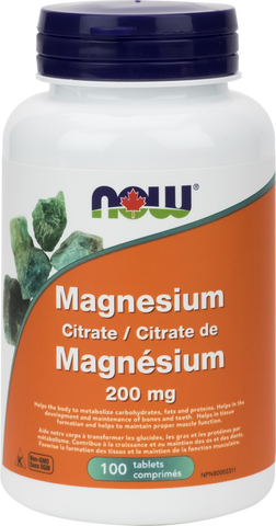 Magnesium Citrate - 200mg - 100tabs - Now - Health & Body Nutrition 