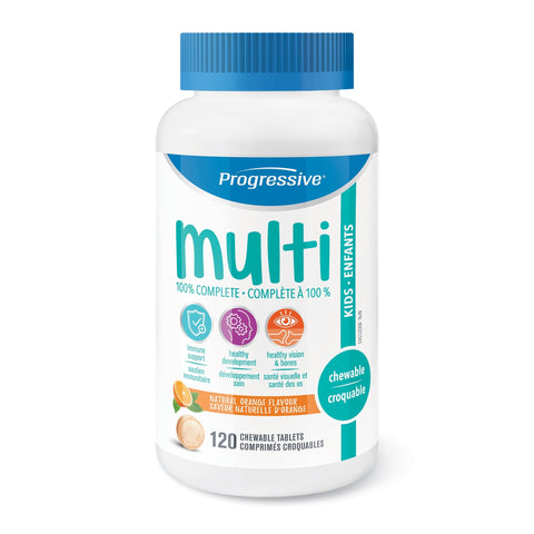 MultiVitamins For Kids Orange Chewables - 120tabs - Progressive - Health & Body Nutrition 
