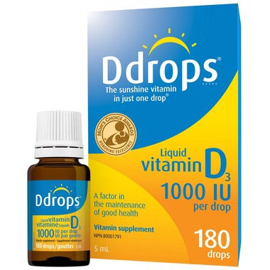 Liquid Vitamin D3 - 1000IU - Ddrops - Health & Body Nutrition 