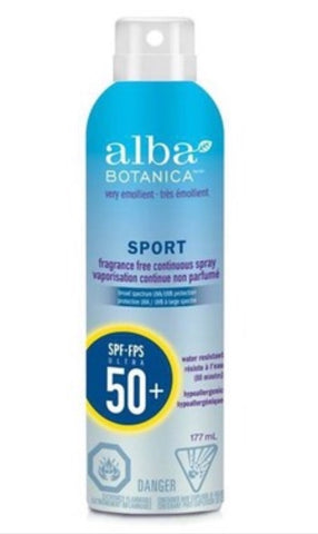 Sport Continuous Spray Sunscreen SPF 50 - 177ml - Alba Botanica - Health & Body Nutrition 