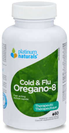 Cold & Flu Oregano-8 - 30 Liquid vcaps - Platinum Naturals - Health & Body Nutrition 