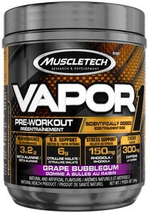 Vapor Pre-Workout - Grape Bubblegum Flavour 304g - Muscletech - Health & Body Nutrition 