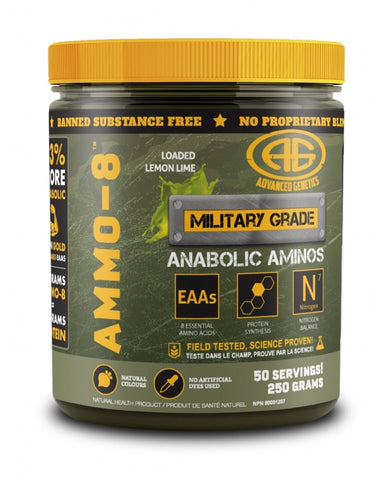 AMMO-8 EAAs - Loaded Lemon Lime - 250g - Advanced Genetics - Health & Body Nutrition 