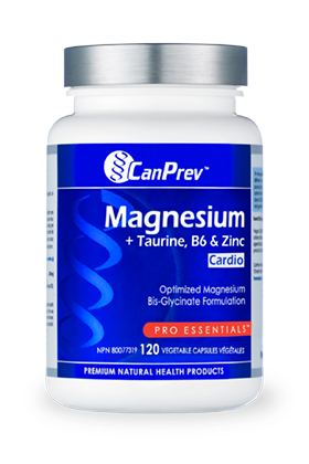Magnesium + Taurine, B6 & Zinc for Cardio - 120vcaps - CanPrev - Health & Body Nutrition 