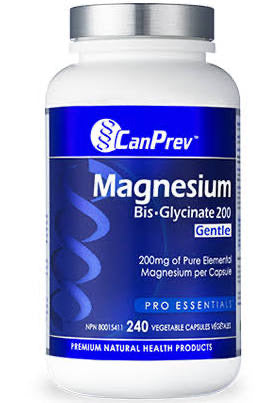 Magnesium Bis-Glycinate 200 Gentle -240vcaps - CanPrev - Health & Body Nutrition 
