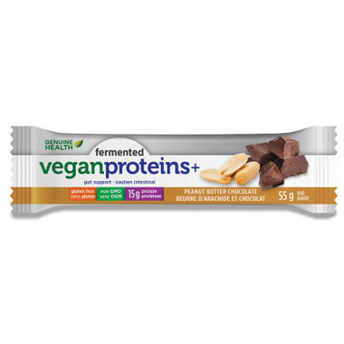 Fermented Vegan Proteins+ Bars - Peanut Butter Chocolate - Genuine Health - Health & Body Nutrition 