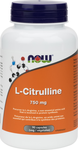 L-Citrulline - 750mg - 90vcaps - Now - Health & Body Nutrition 
