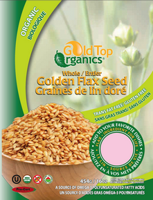 Whole Golden Flax Seeds Organic - 454g - Gold Top Organics - Health & Body Nutrition 