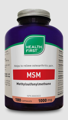 MSM 1000mg - 180caps - Health First - Health & Body Nutrition 