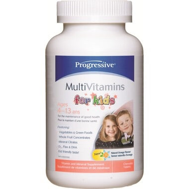 MultiVitamins For Kids Orange Chewables - 60tabs - Progressive - Health & Body Nutrition 