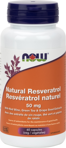 Natural Resveratrol - 50mg - 60vcaps - Now - Health & Body Nutrition 