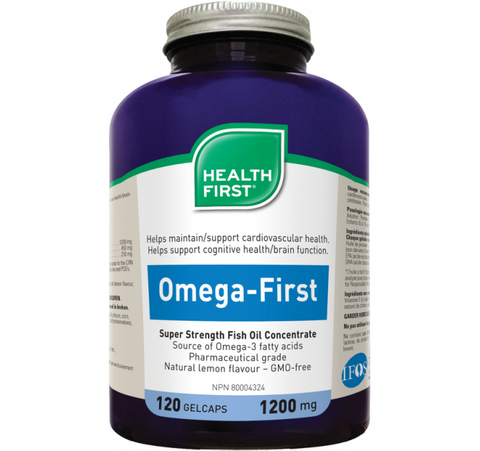 Omega-First Super Strength 1200mg - 120 Softgels- Health First - Health & Body Nutrition 