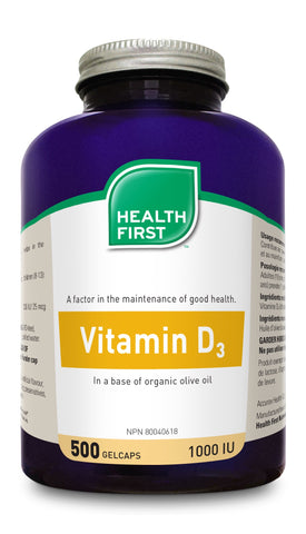 Vitamin D3 - 500gels - Health First - Health & Body Nutrition 