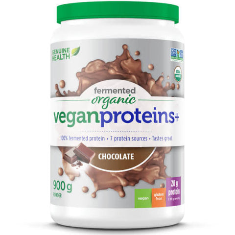 Fermented Vegan Proteins+ 900g - Chocolate -Genuine Health - Health & Body Nutrition 