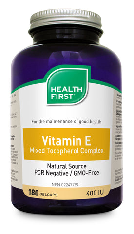 Vitamin E 400IU - 180caps - Health First - Health & Body Nutrition 