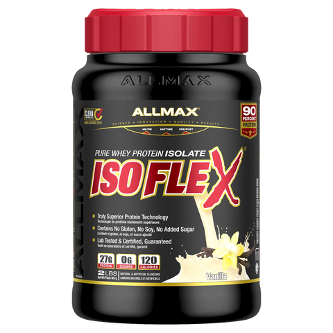 Isoflex Whey Protein Isolate - 2lbs Vanilla- Allmax - Health & Body Nutrition 