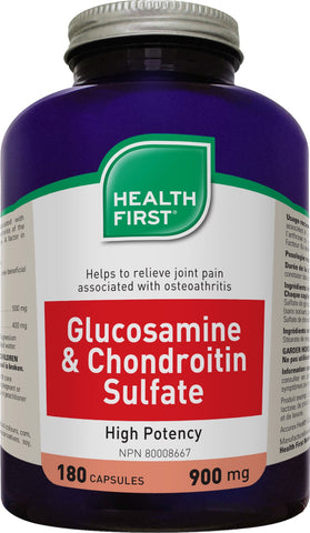 Glucosamine & Chondroitin Sulfate 900mg - 180caps - Health First - Health & Body Nutrition 