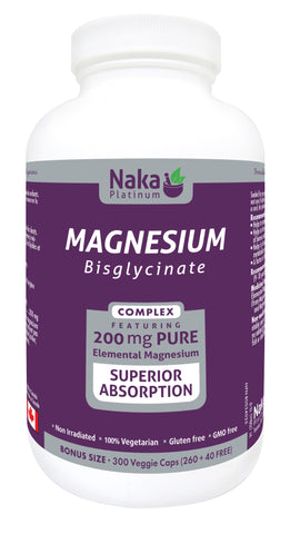 Magnesium Bisglycinate - 300vcaps - Naka - Health & Body Nutrition 