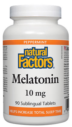 Melatonin 10mg - 90tabs - Peppermint - Natural Factors - Health & Body Nutrition 