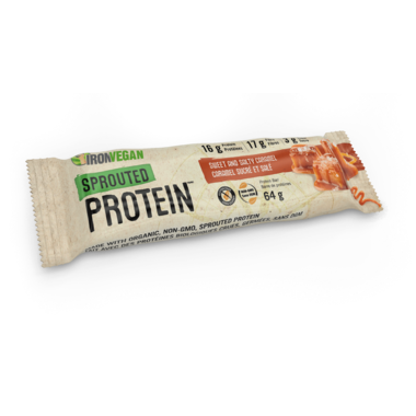 Sprouted Protein Bar Salted Caramel - Box (12x64g) - Iron Vegan - Health & Body Nutrition 