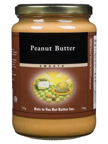 Smooth Peanut Butter -750g - Nuts To You Nut Butter - Health & Body Nutrition 
