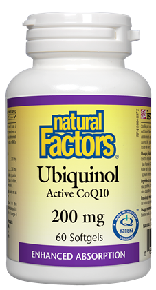 Ubiquinol Active CoQ10 - 200mg - 60gels - Natural Factors - Health & Body Nutrition 