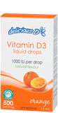 D3 Vitamin Drops - 1000IU - 365 servings - Orange - Platinum Naturals - Health & Body Nutrition 