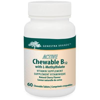 Active Chewable B12 with L-Methylfolate - 60tabs - Genestra - Health & Body Nutrition 