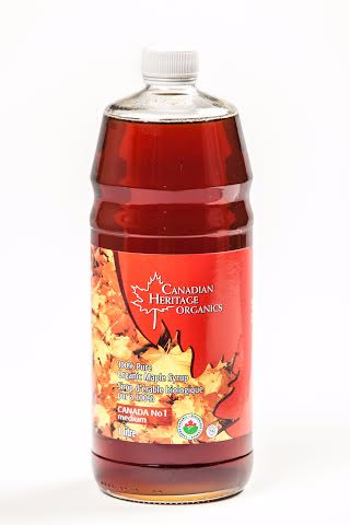 100% Pure Organic Amber Maple Syrup - 1L - Canadian Heritage Organics - Health & Body Nutrition 