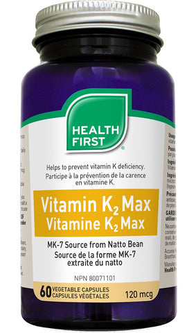 Vitamin K2 Max 120mcg - 60vcaps - Health First - Health & Body Nutrition 