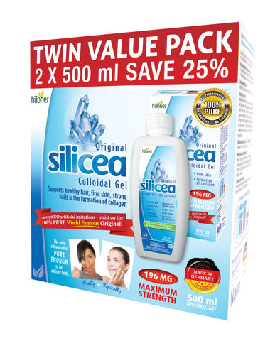 Silicea Collidal Gel - Twin Value Pack 2 x 500ml - Hubner - Health & Body Nutrition 