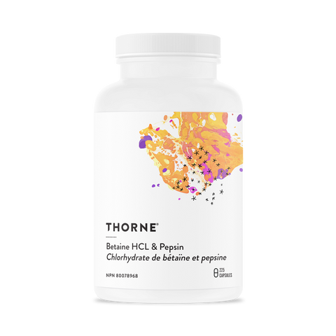 Betaine HCl & Pepsin - 225caps - Thorne - Health & Body Nutrition 