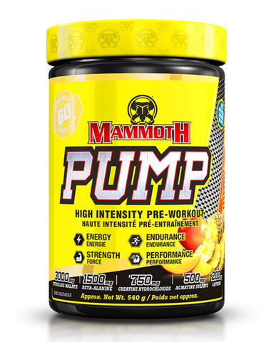 Mammoth Pump Pre-Workout - Pineapple Mango 540g - Mammoth Mass - Health & Body Nutrition 