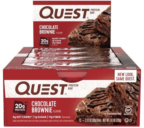 Quest Protein Bars Chocolate Brownie - Box of 12 Bars - Health & Body Nutrition 