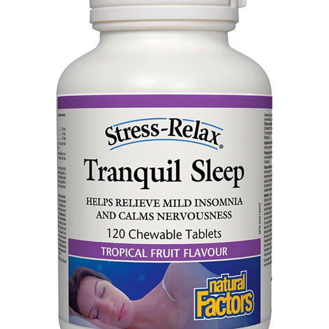 Tranquil Sleep - Tropical Fruit Flavour - 120chewables - Natural Factors - Health & Body Nutrition 
