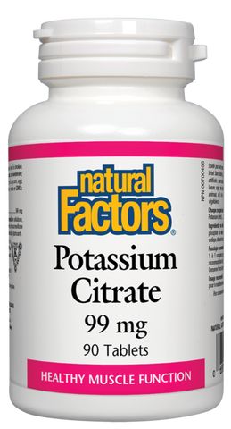 Potassium Citrate 99mg - 90caps - Natural Factors - Health & Body Nutrition 